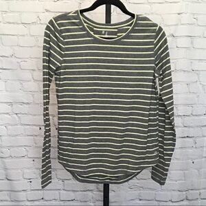 Gapfit Yellow and Gray Striped Long Sleeve Tshirt
